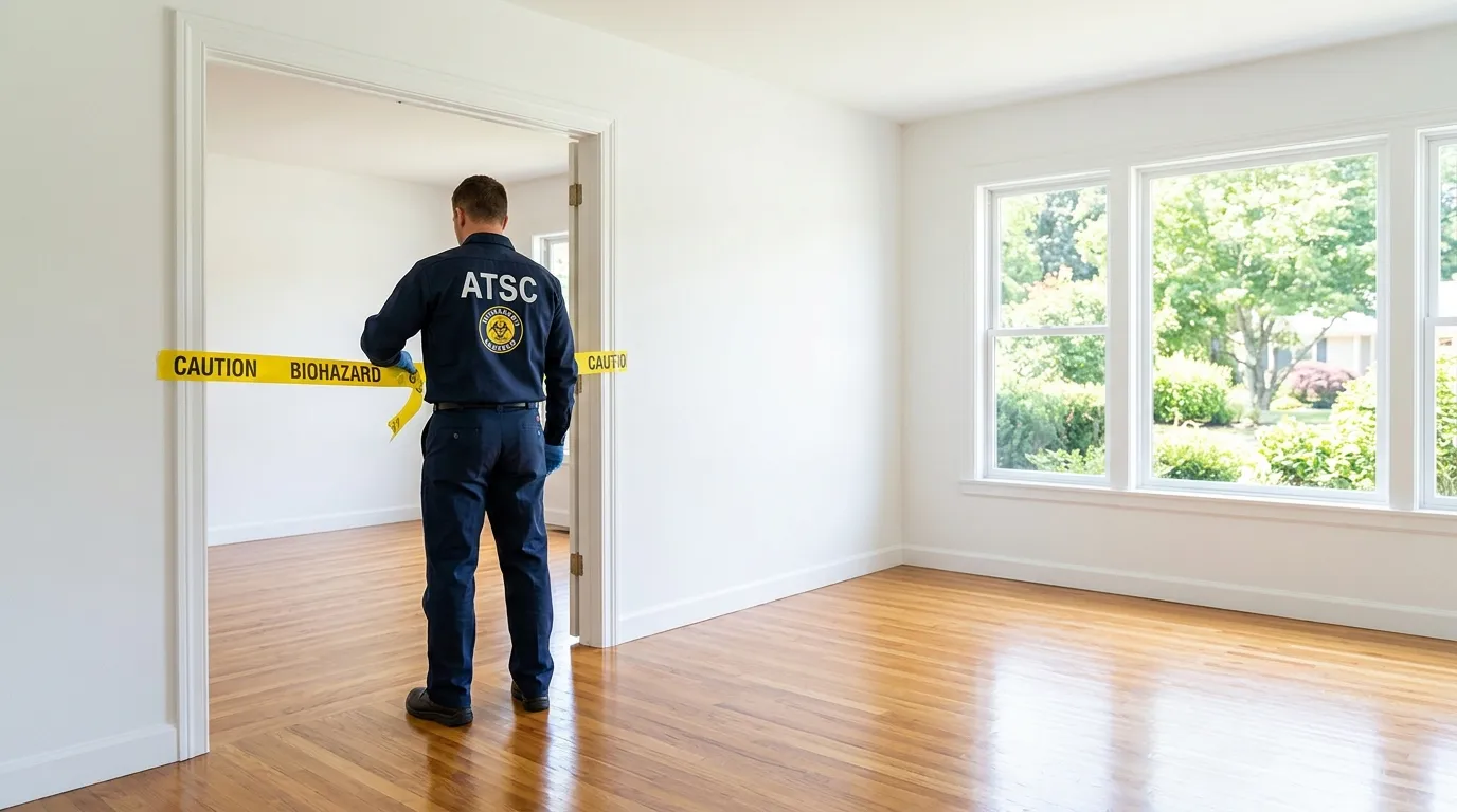 Certified biohazard cleanup crew performing Crime Scene Cleanup in Tiburon